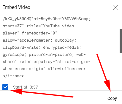 YouTube — Embed method